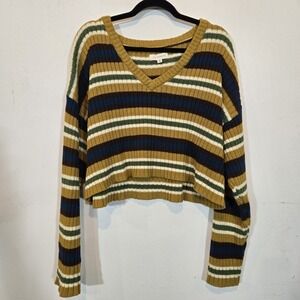 L.A. Hearts Cropped Striped Sweater Size Medium